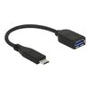 DeLOCK Premium USB adapter USB Type A (F) to USB-C 10cm black  65684