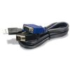 TRENDnet TK CU06 - Keyboard / video / mouse (KVM) cable - 4 PIN USB Type A, HD-15 (M) - HD-15 (M) - 1.8 m - black, image 