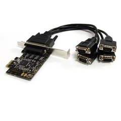 StarTech.com 4 Port RS232 PCI Express Serial Card w/ Breakout Cable / Add 4 RS232 serial ports to any PC using a single PCI Express expansion slot, image 