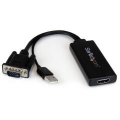 StarTech.com VGA to HDMI Adapter with USB Audio & Power – Portable VGA to HDMI Converter – 1080p, image 