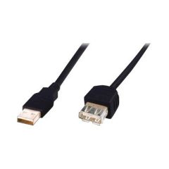 ASSMANN - USB extension cable - 4 PIN USB Type A (M) - 4 PIN USB Type A (F) - 1.8m  USB2.0  - black, image 