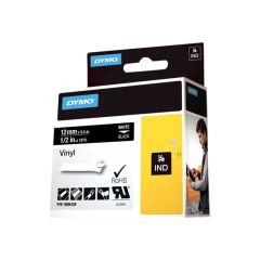 DYMO Rhino Coloured Vinyl / Vinyl / permanent adhesive / white on black / Roll (1.2 cm x 5.5 m) 1 cassette(s) tape / for DYMO ILP219; Rhino 4200, 5000, 5200, 6000; RhinoPRO 3000, 5000, 6000, 6500 | 1805435, image 