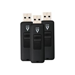 V7 VF24GAR-3PK-3E USB flash drive 4GB USB 2.0 black ( pack of 3 ), image 