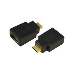 LogiLink Video / audio / network adapter HDMI 19 pin HDMI (F) to 19 pin mini HDMI (M) black, image 