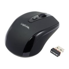 LogiLink Maus Optical Wireless 2.4 GHz Mini / Mouse / optical / 3 buttons / wireless / 2.4 GHz / USB wireless receiver / black | ID0031, image 