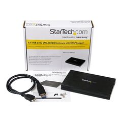 StarTech.com 2.5in Aluminum USB 3.0 External SATA III SSD Hard Drive Enclosure with UASP / Storage enclosure / 2.5" / SATA 6Gb/s / 5 GBps / USB 3.0 / black | S2510BMU33, image 