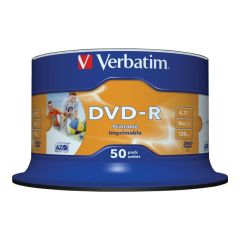Verbatim 50 x DVD-R 4.7 GB 16x wide photo printable | 43533