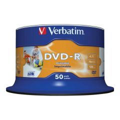 Verbatim 50 x DVD-R 4.7 GB 16x wide photo printable | 43533