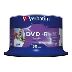 Verbatim 50 x DVD+R 4.7 GB 16x printable inner hub, | 43512