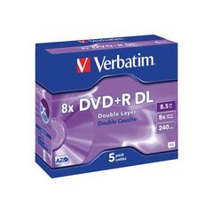 Verbatim 5 x DVD+R DL 8.5 GB (240min) 8x matt | 43541