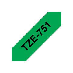 Brother TZe751 Black on green Roll (2.4 cm x 8 m) | TZE751
