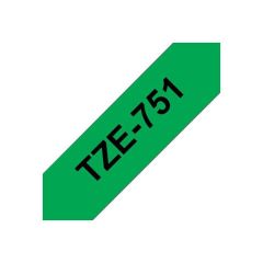 Brother TZe751 Black on green Roll (2.4 cm x 8 m) | TZE751