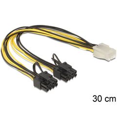 DeLOCK Power cable 8pin PCIe power (6+2) (M) to 6pin 30cm