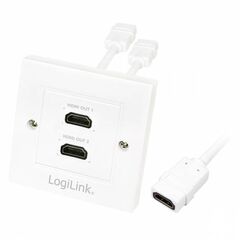 Logilink HDMI 2-Port Wall Socket Adapter  White | AH0015
