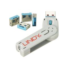 Lindy USB Port Blocker USB port blocker blue | 40452