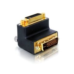 DeLOCK DVI coupler DVI-I (M) to DVI-I (F) 90° 65173