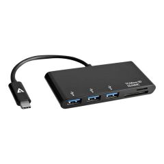 V7 USB-C male to 5-in-1 Hub female Hub V7UC3U-HUB-BLK-1E