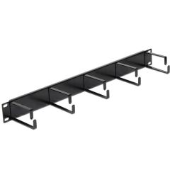 DeLOCK Cable management panel jet black, RAL 9005 42496