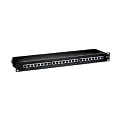 Equip Patch panel black 1U 19 24 ports 326424