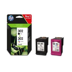 HP 302 2-pack black, dye-based tricolour original X4D37AE