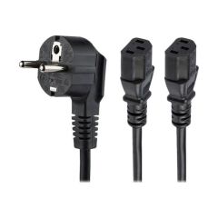 StarTech.com 2m C13 Power Cord Schuko to 2x PXT101YEU2M