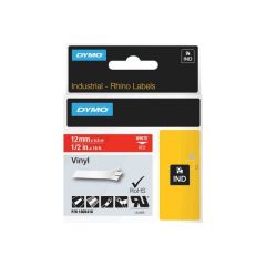 DYMO Rhino Vinyl permanent adhesive white on red 1805416