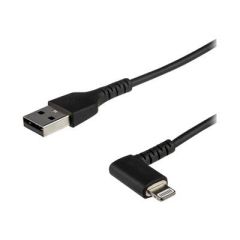 StarTech.com 2m 6.6ft Angled Lightning to USB Black RUSBLTMM2MBR