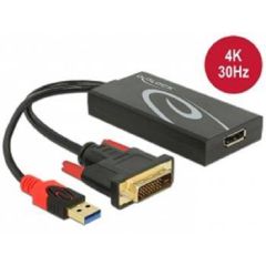 DeLOCK Video converter DVI DisplayPort black retail 62596