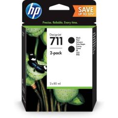 HP 711 2-pack 80 ml high capacity black original P2V31A