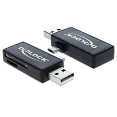 DeLOCK Micro USB OTG Card Reader + USB A male Card 91731