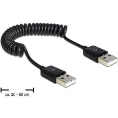 DeLOCK USB 2.0 cable 60cm coiled black  83239