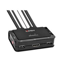 Lindy 2 Port DP 1.2, USB 2.0 & Audio KVM switch 42344