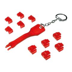 LogiLink LAN port blocker transparent red (pack of MP0042