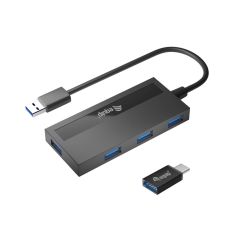 128956 4-Port USB 3.0 Hub with USB-C Adapter