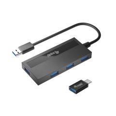 128956 4-Port USB 3.0 Hub with USB-C Adapter