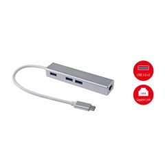 133481 USB-C to 3-port USB 3.0 Hubs with Gigabit adapter