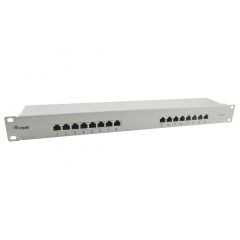 16-Port Cat.6 Shielded Patch Panel, Light Grey