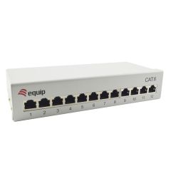 227363 12-Port Cat.6 Desktop Patch Panel, Light Grey