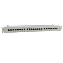 24-Port Cat.6A Shielded Patch Panel, Light Grey