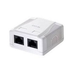 equip Surface mount outlet CAT 5e UTP RJ45 X 2 white, 235112