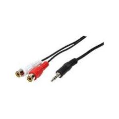 LogiLink Audio cable RCA x 2 female to stereo mini jack CA1047