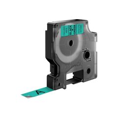 DYMO D1 Selfadhesive black on green Roll (1.2 cm x 7 S0720590