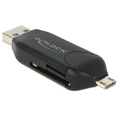 DeLOCK Micro USB OTG Card Reader + USB 3.0 A male Card 91734