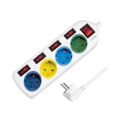 LogiLink Multicolor Power strip AC 250 V 3680 Watt LPS257