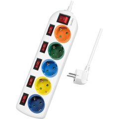 LogiLink Multicolor Power strip AC 250 V 3680 Watt LPS258