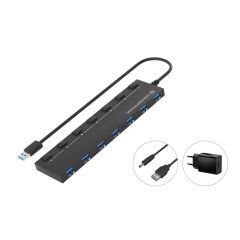 Conceptronic 7 Port USB 3 0 HUB with 5.0V 3 0A Power Adapter