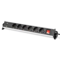 Digitus 6way office power strip with 3x USB ports DA70624