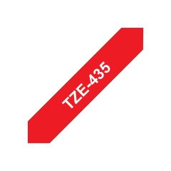 Brother TZe435 White on red Roll (1.2 cm x 8 m) 1 TZE435