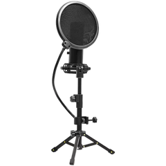 LORGAR VOICER 721 Gaming Microphones, Juodas, USB condenser microphone with tripod stand, pop filter, including 1 microphone, 1 Height metal tripod, 1 plastikas shock mount, 1 windscreen cap, 1,2m m type-C USB cable, 1 pop filter | LRG-CMT721, image 