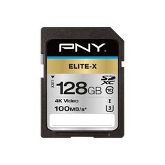 PNY Elite-X - Flash memory card - 128 GB - UH | P-SD128U3100EX-GE
